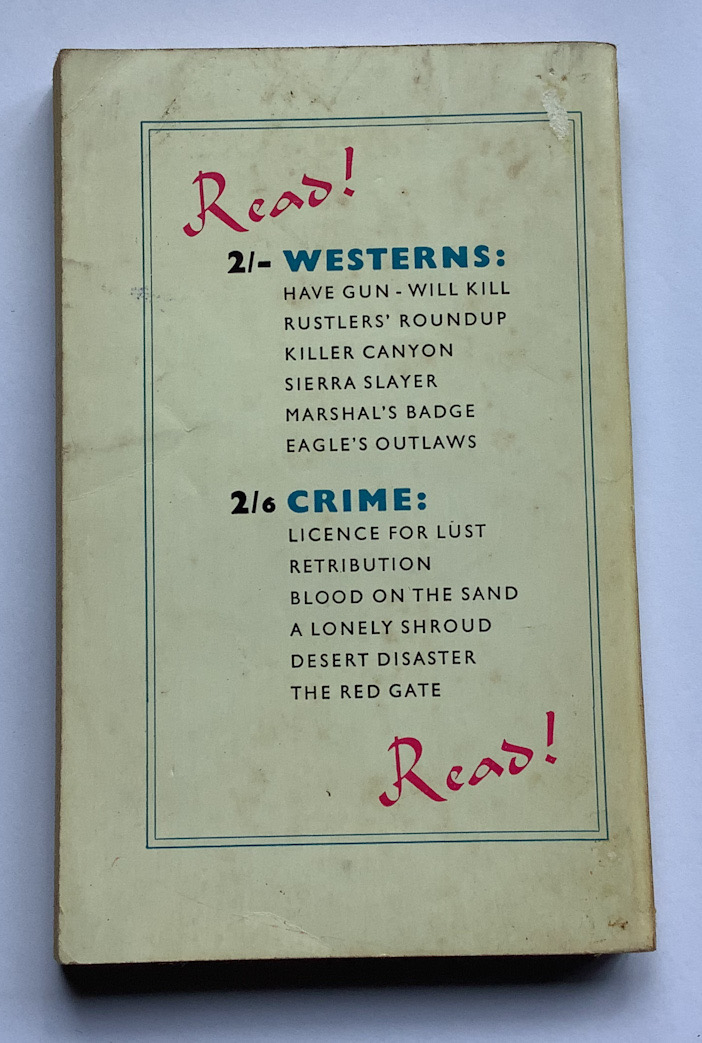 MARSHALS BADGE Western pulp fiction book by Borden Stanton 1959